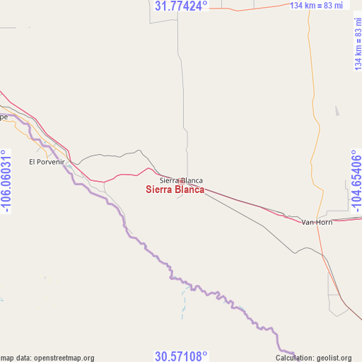 Sierra Blanca on map