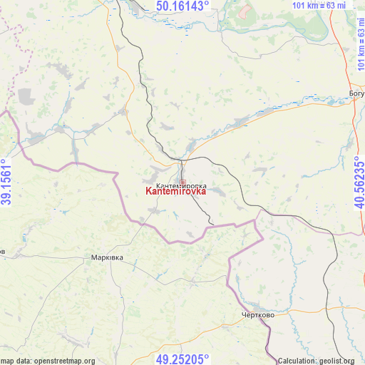 Kantemirovka on map