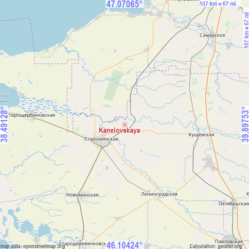 Kanelovskaya on map