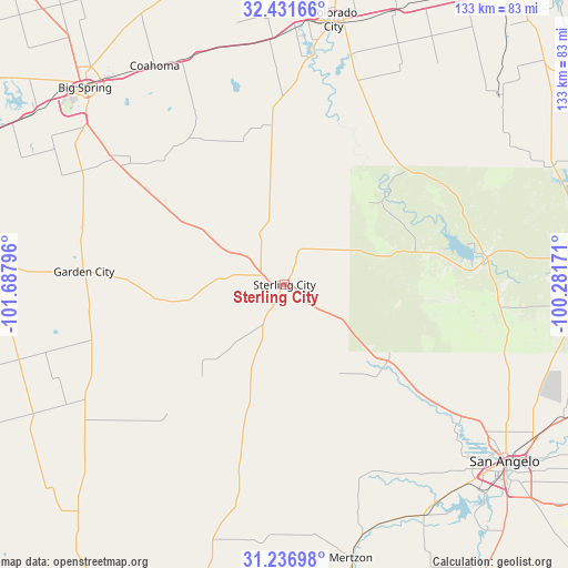 Sterling City on map