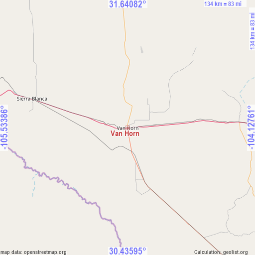 Van Horn on map