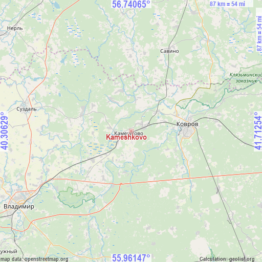 Kameshkovo on map