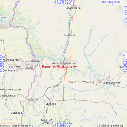 Kamensk-Shakhtinskiy on map