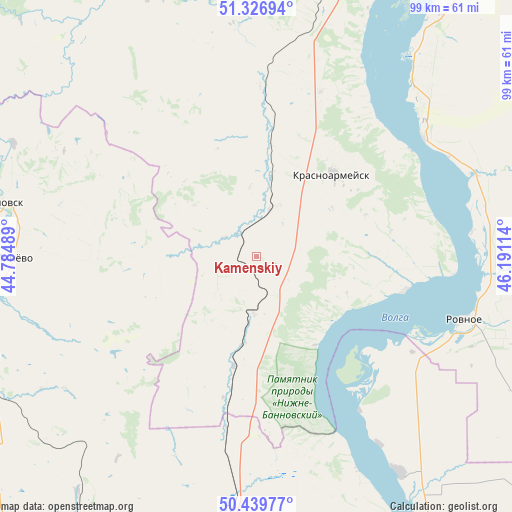 Kamenskiy on map