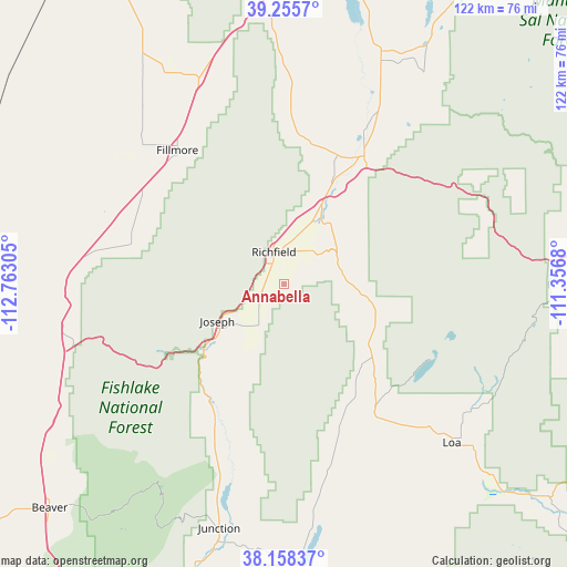 Annabella on map