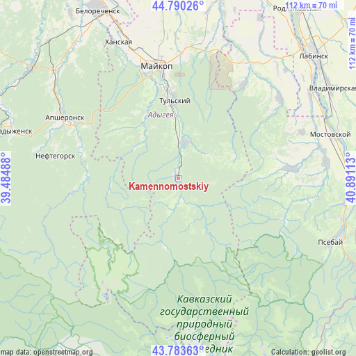 Kamennomostskiy on map