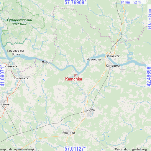 Kamenka on map