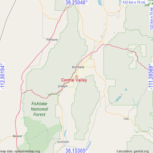 Central Valley on map