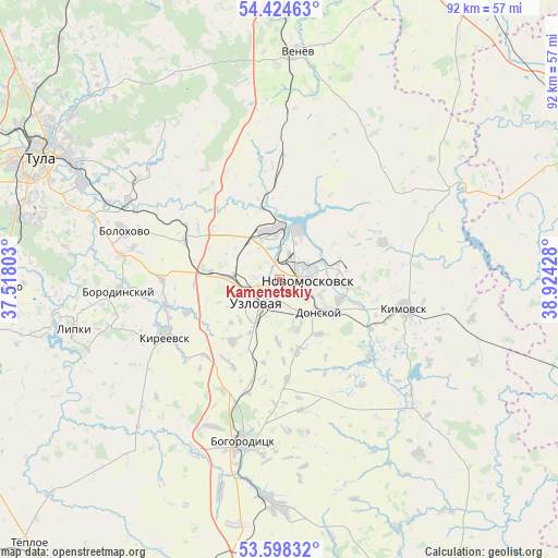 Kamenetskiy on map
