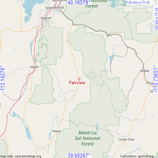 Fairview on map