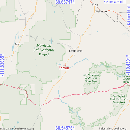 Ferron on map