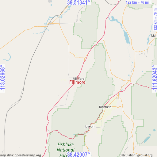 Fillmore on map