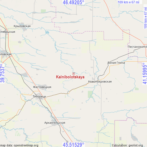 Kalnibolotskaya on map