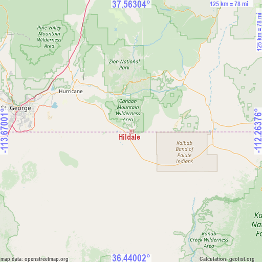 Hildale on map