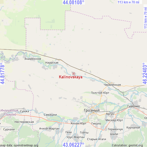Kalinovskaya on map