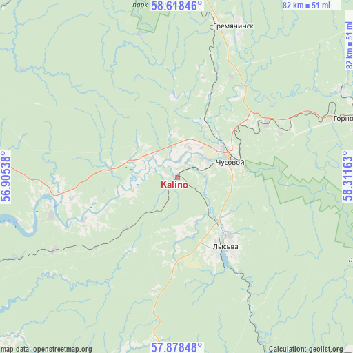 Kalino on map