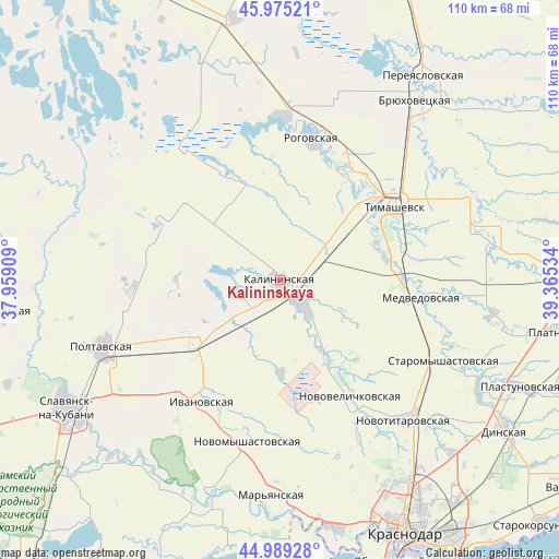 Kalininskaya on map