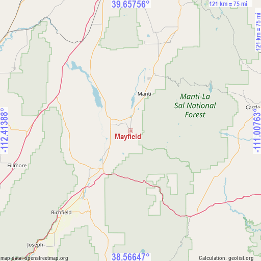 Mayfield on map