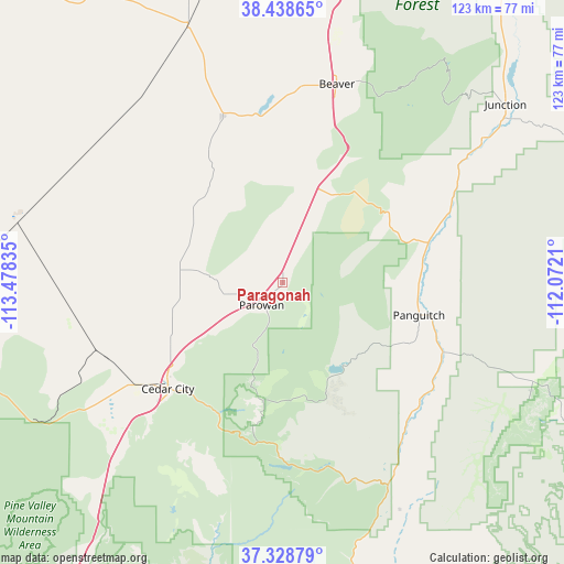 Paragonah on map