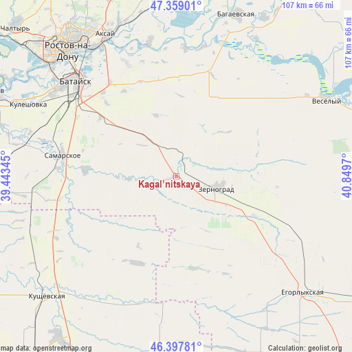 Kagal’nitskaya on map