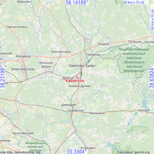 Kabanovo on map
