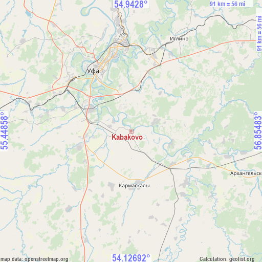 Kabakovo on map