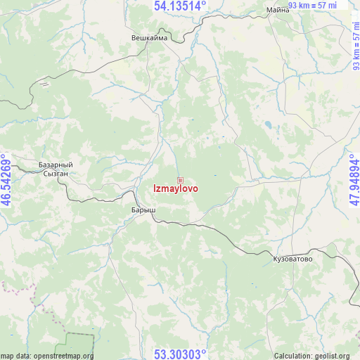 Izmaylovo on map