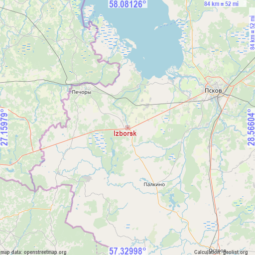 Izborsk on map