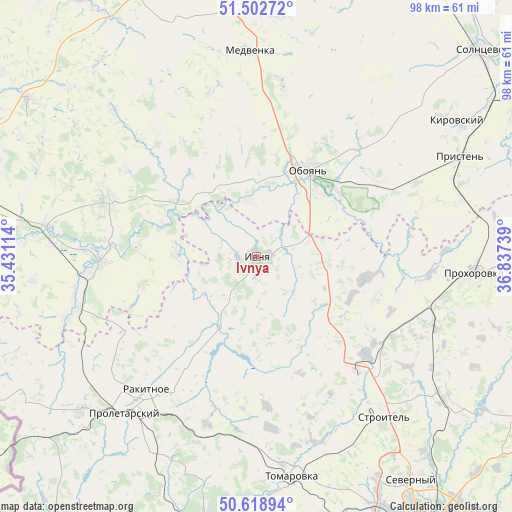 Ivnya on map