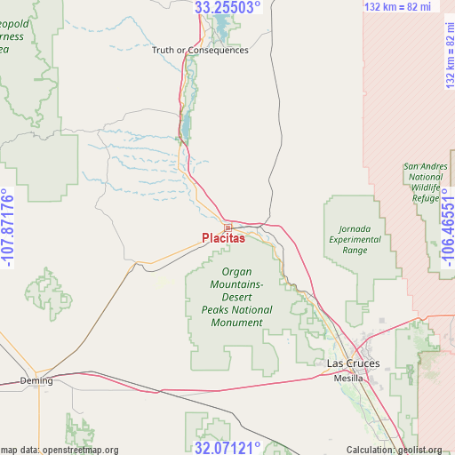 Placitas on map