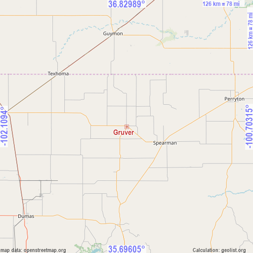 Gruver on map
