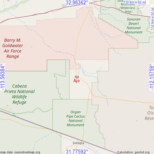 Ajo on map