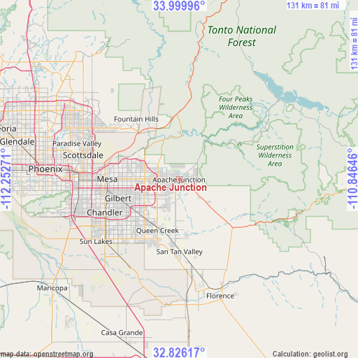 Apache Junction on map