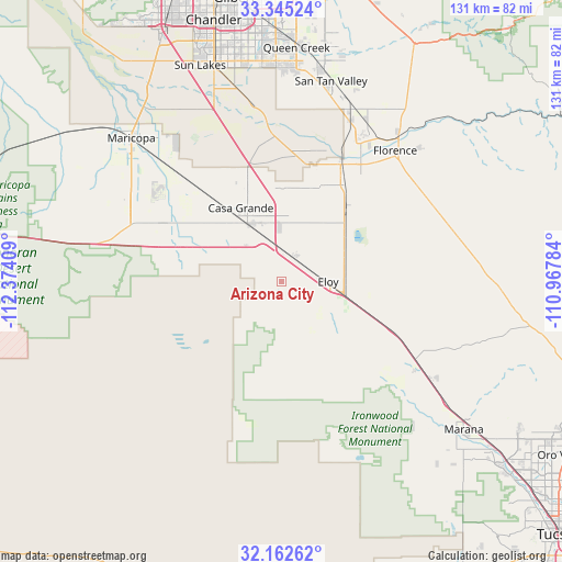 Arizona City on map