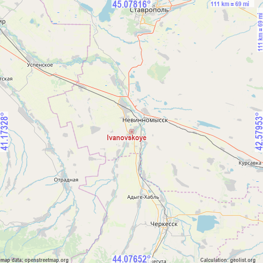 Ivanovskoye on map