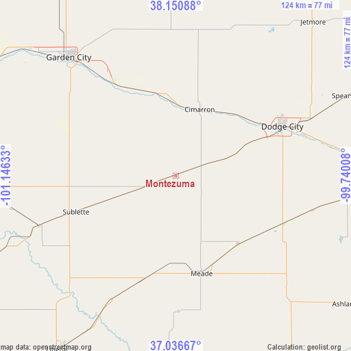 Montezuma on map