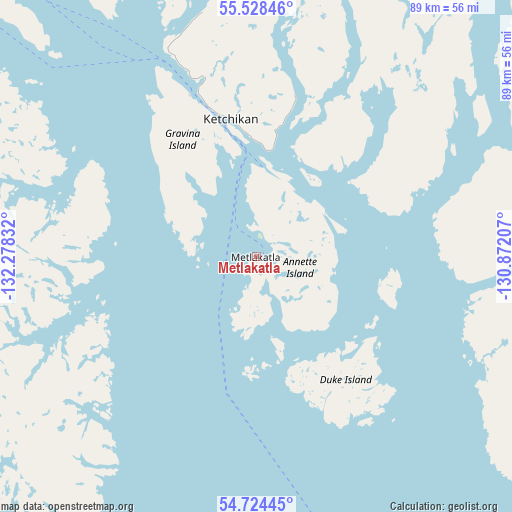 Metlakatla on map