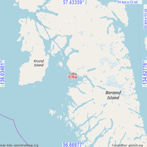 Sitka on map