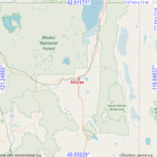 Alturas on map