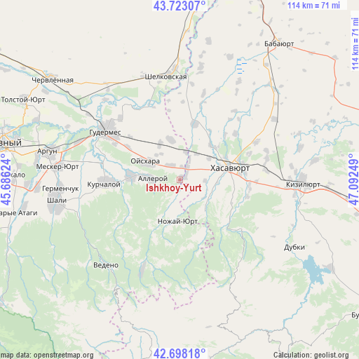 Ishkhoy-Yurt on map