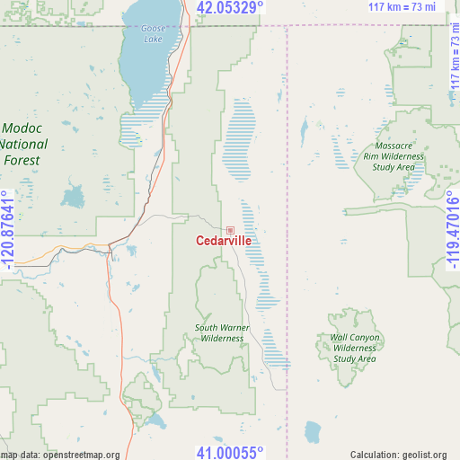 Cedarville on map