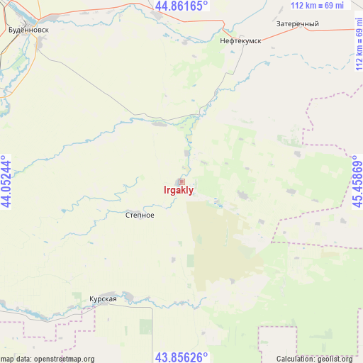 Irgakly on map