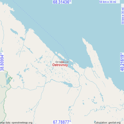 Ostrovnoy on map