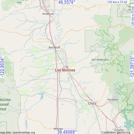 Los Molinos on map