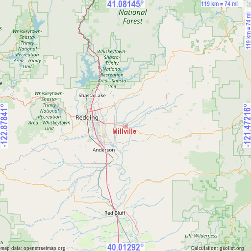 Millville on map
