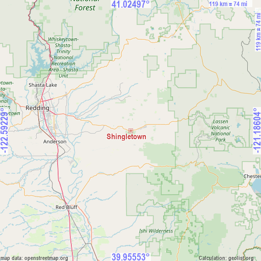 Shingletown on map