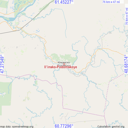 Il’insko-Podomskoye on map