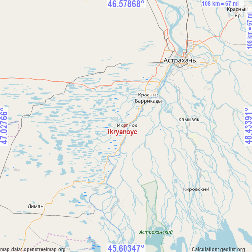 Ikryanoye on map