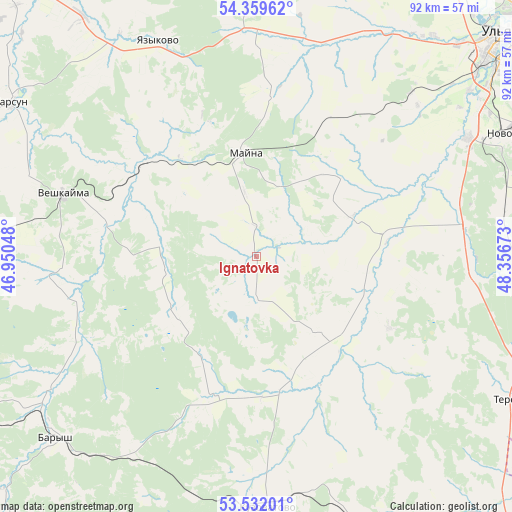 Ignatovka on map