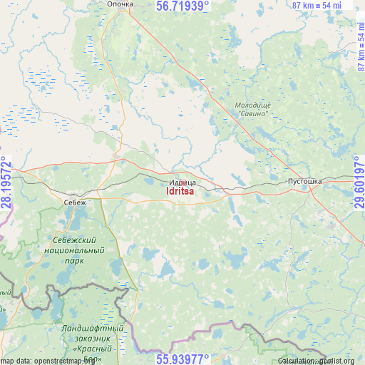 Idritsa on map